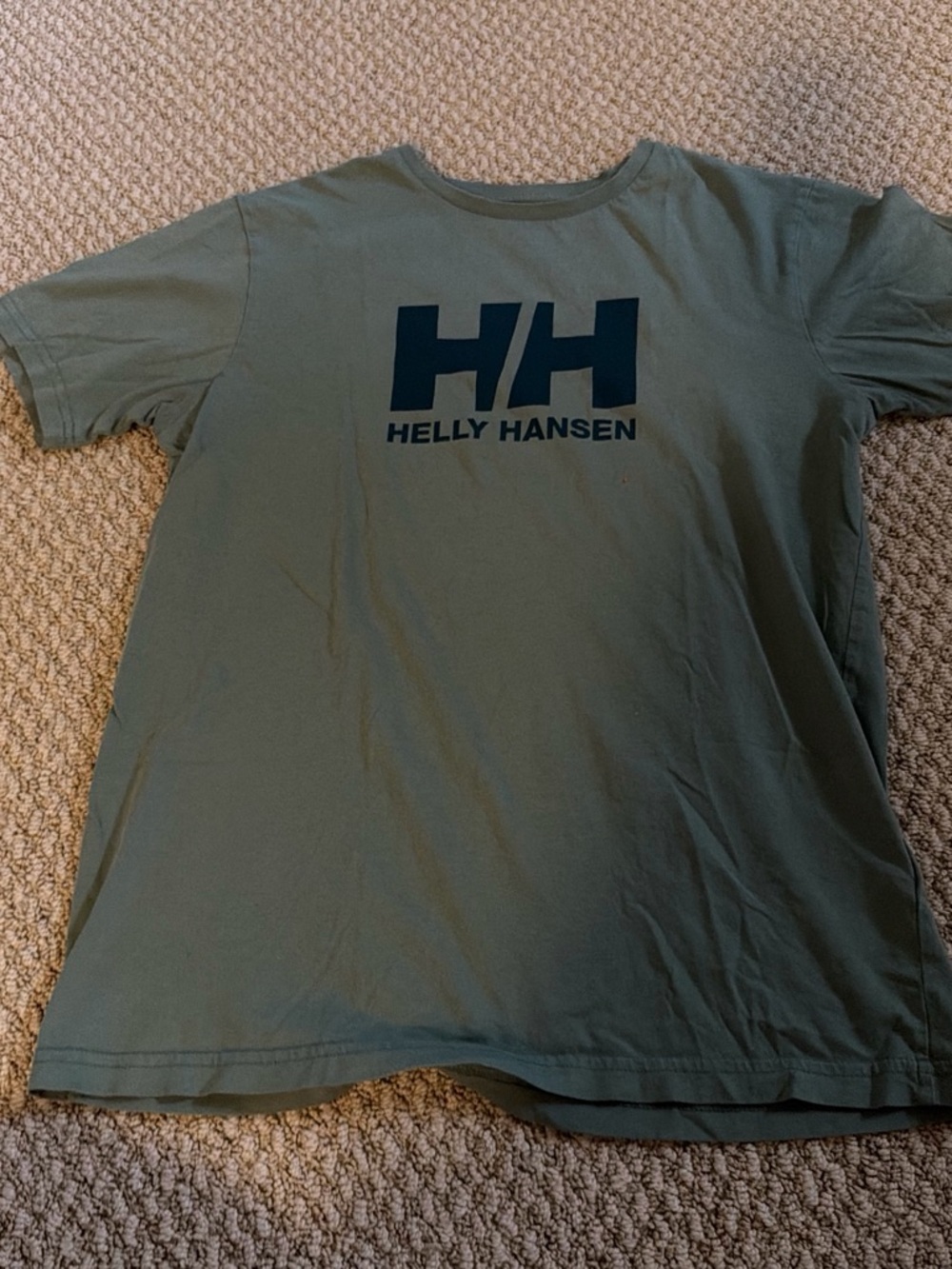 Helly Hansen Olive Green Logo Short Sleeve Tee